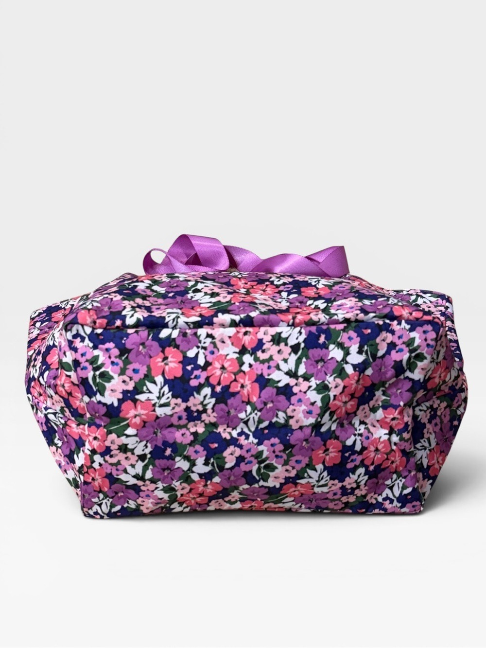 Vera Bradley Large Tote Bag Floral Print Purple Pink - Picture 7 of 12